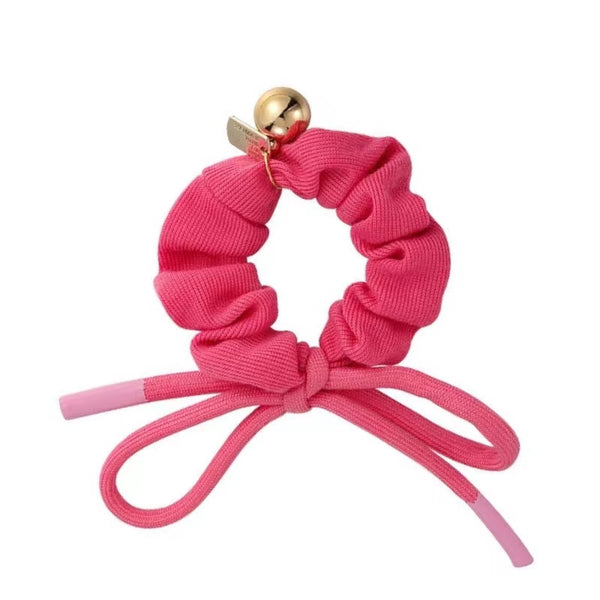 Temperament Cute Girly Heart Pink Bow Scrunchie