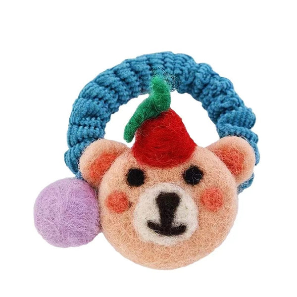 Cute Wool Felt Cartoon Animal Scrunchie For Kids