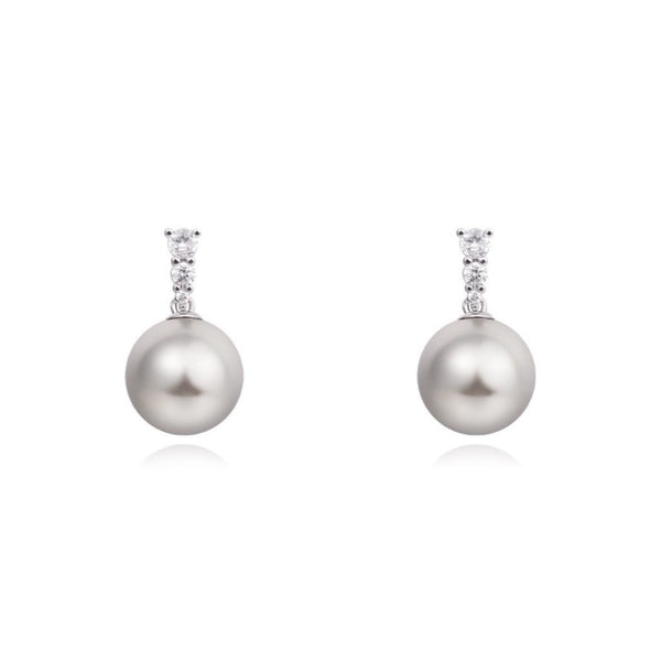 Deluxe Retro Light Luxury Classic Flash Diamond Pearl Earrings