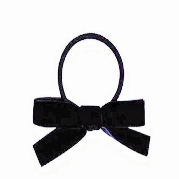 Vintage Black Velvet Bow Scrunchie