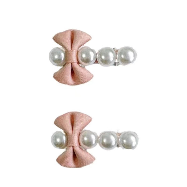 Sweet And Cute Pearl Bow Children's Hair Clips