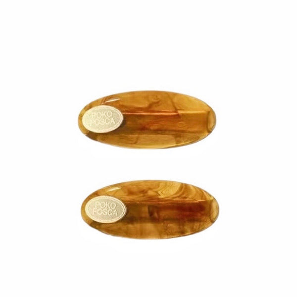 Vintage Exquisite Temperament Amber Oval Hair Clips