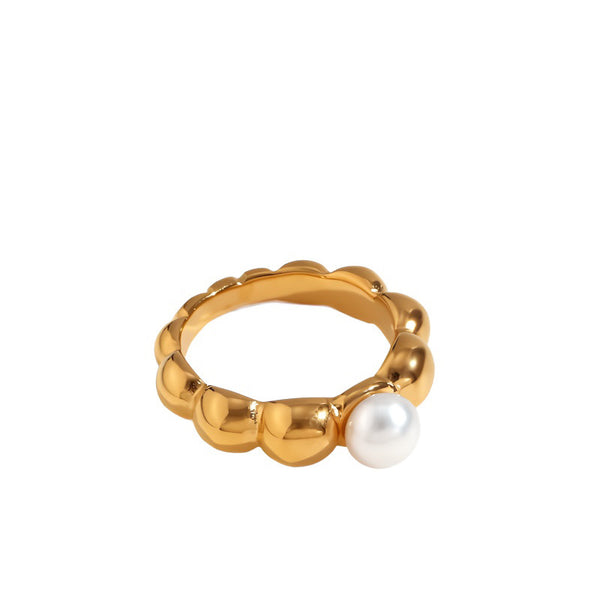 French Elegant Retro Style Twist Pearl Rings